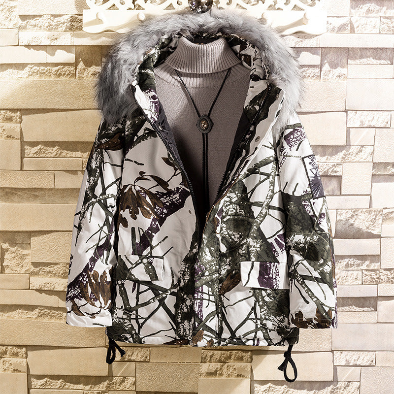 Hip hop camouflage hooded coat jacket