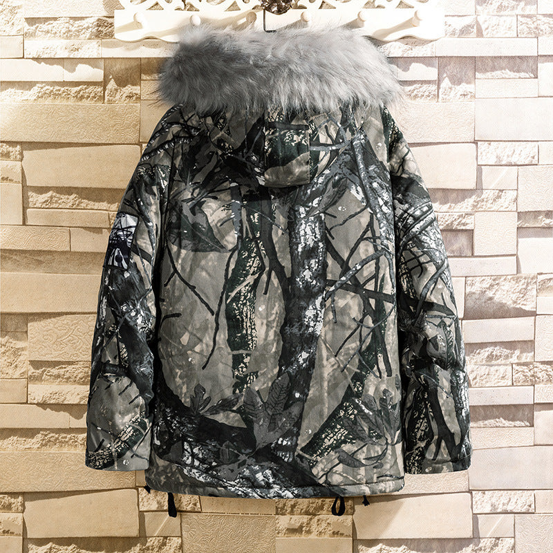 Hip hop camouflage hooded coat jacket