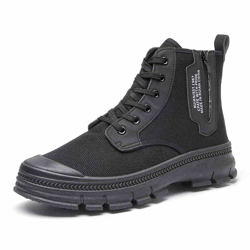 Men's Side Zipper High-top Thicker Work Shoes